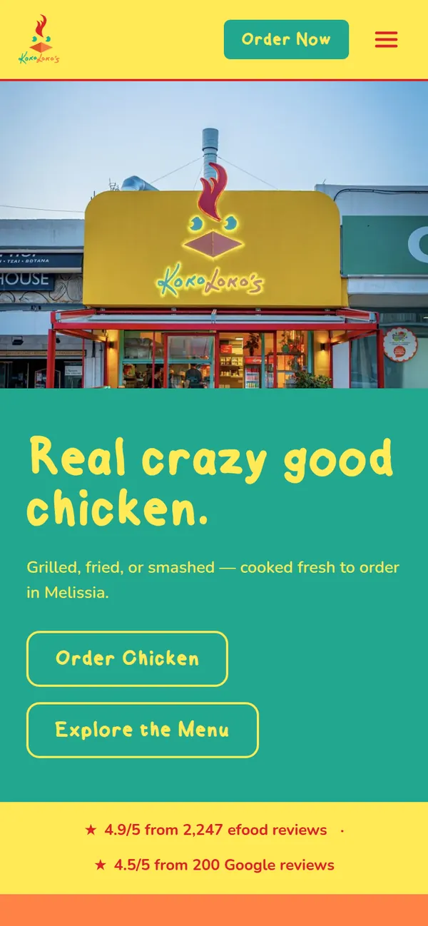 Kokoloko's website homepage on a phone