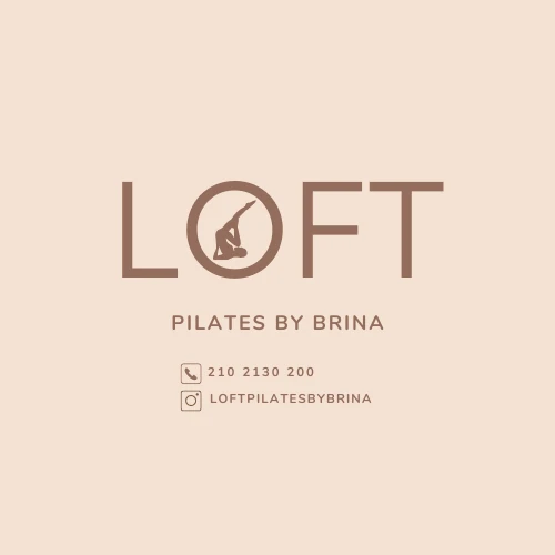 Loft Pilates exploration: LOFT wordmark with a seated figure in the O